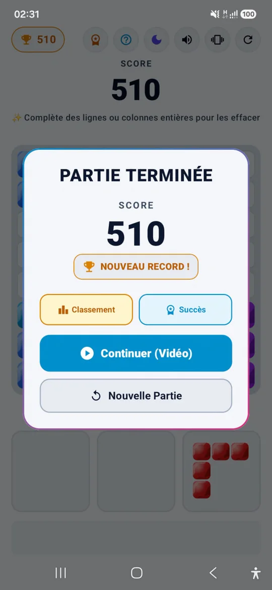 Light Mode Game Over and Revive